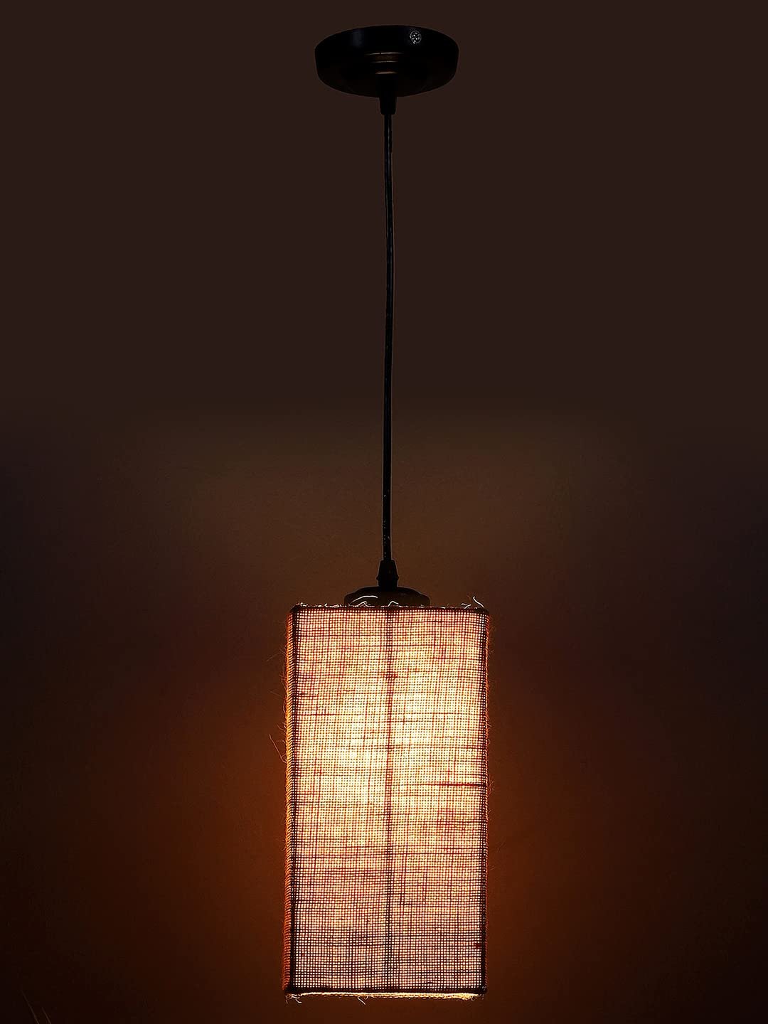 Beige Jute Square Hanging Lamp (SH23)