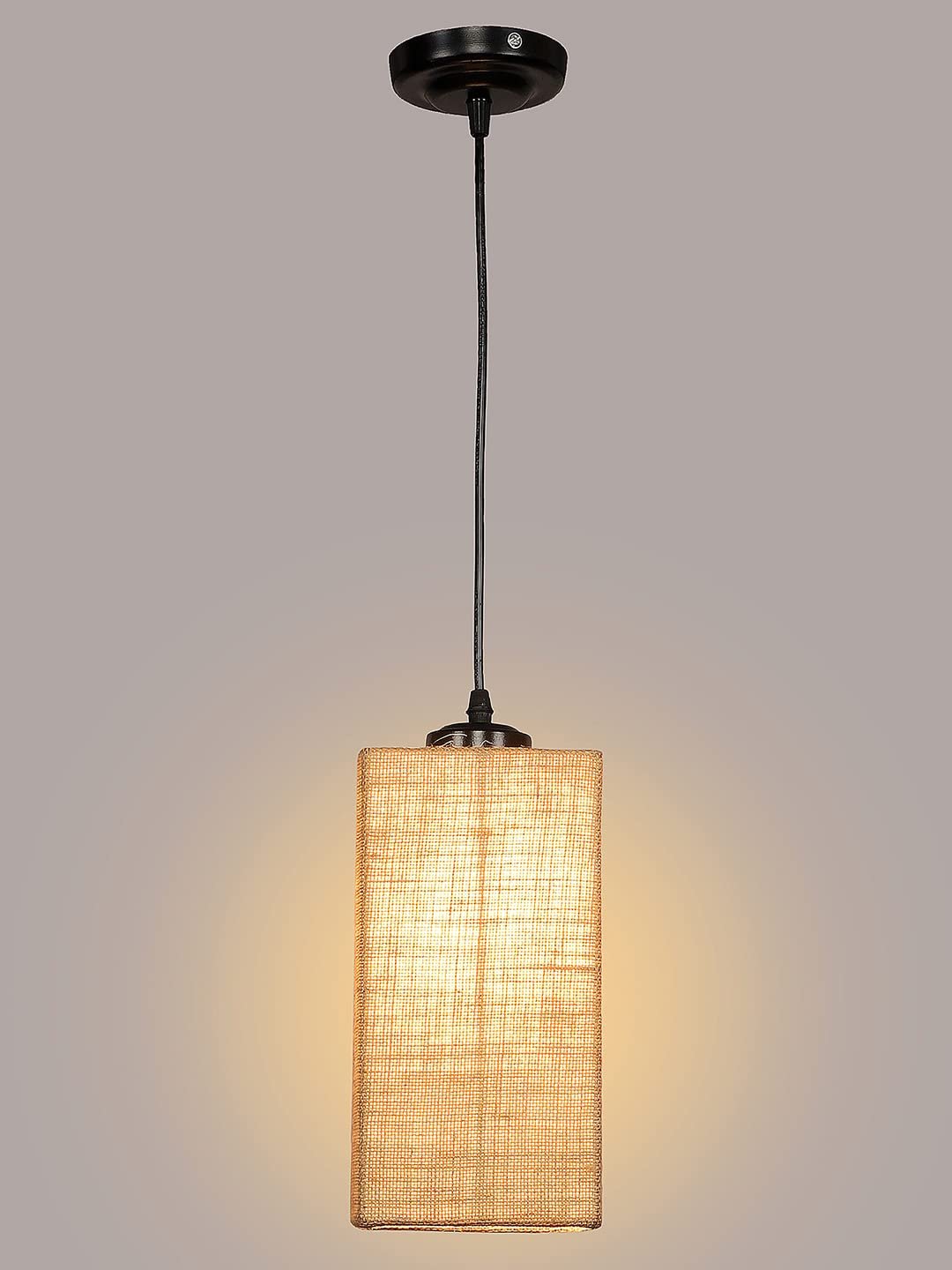 Beige Jute Square Hanging Lamp (SH23)