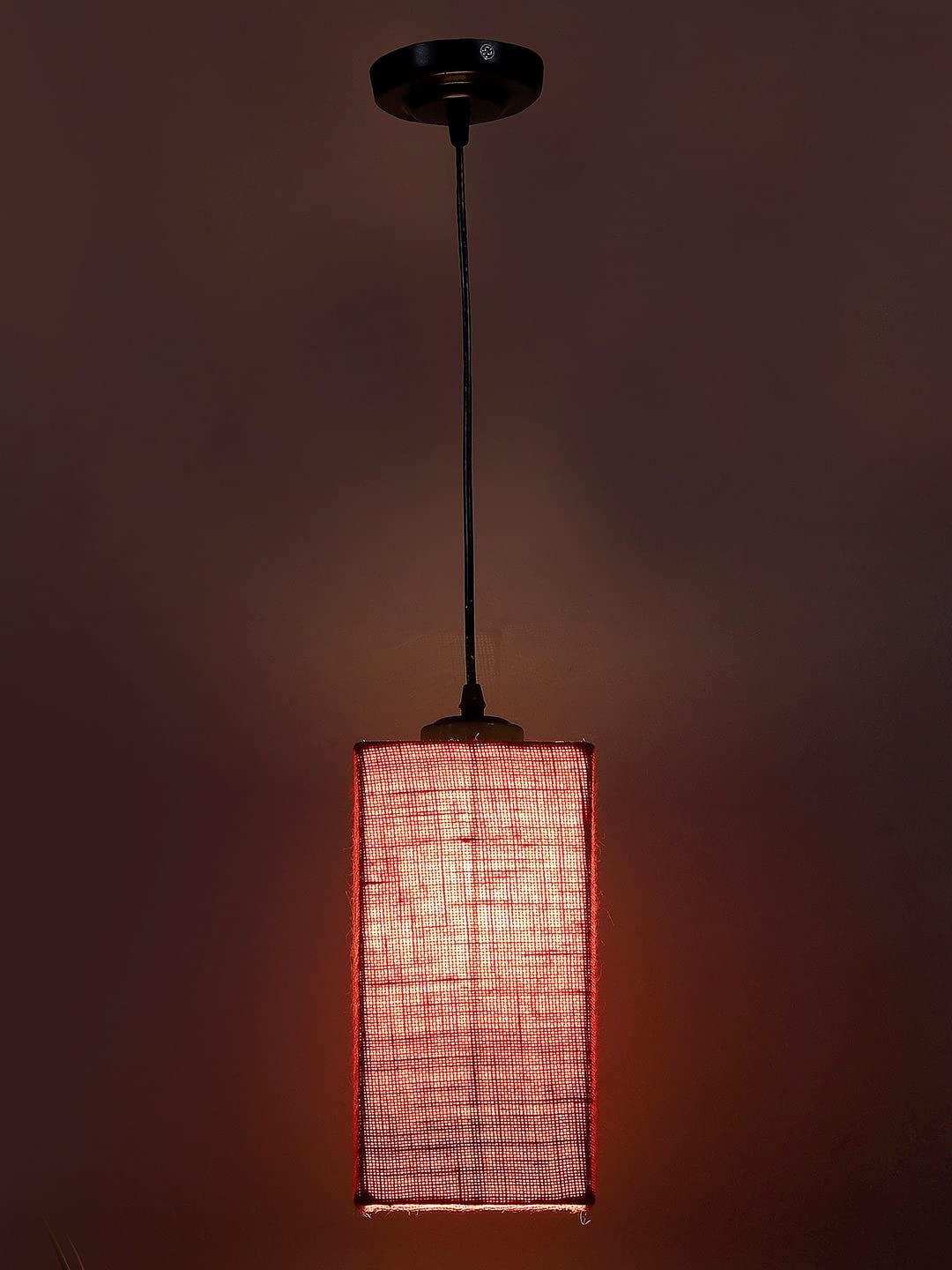 Pink Jute Square Hanging Lamp (SH25)