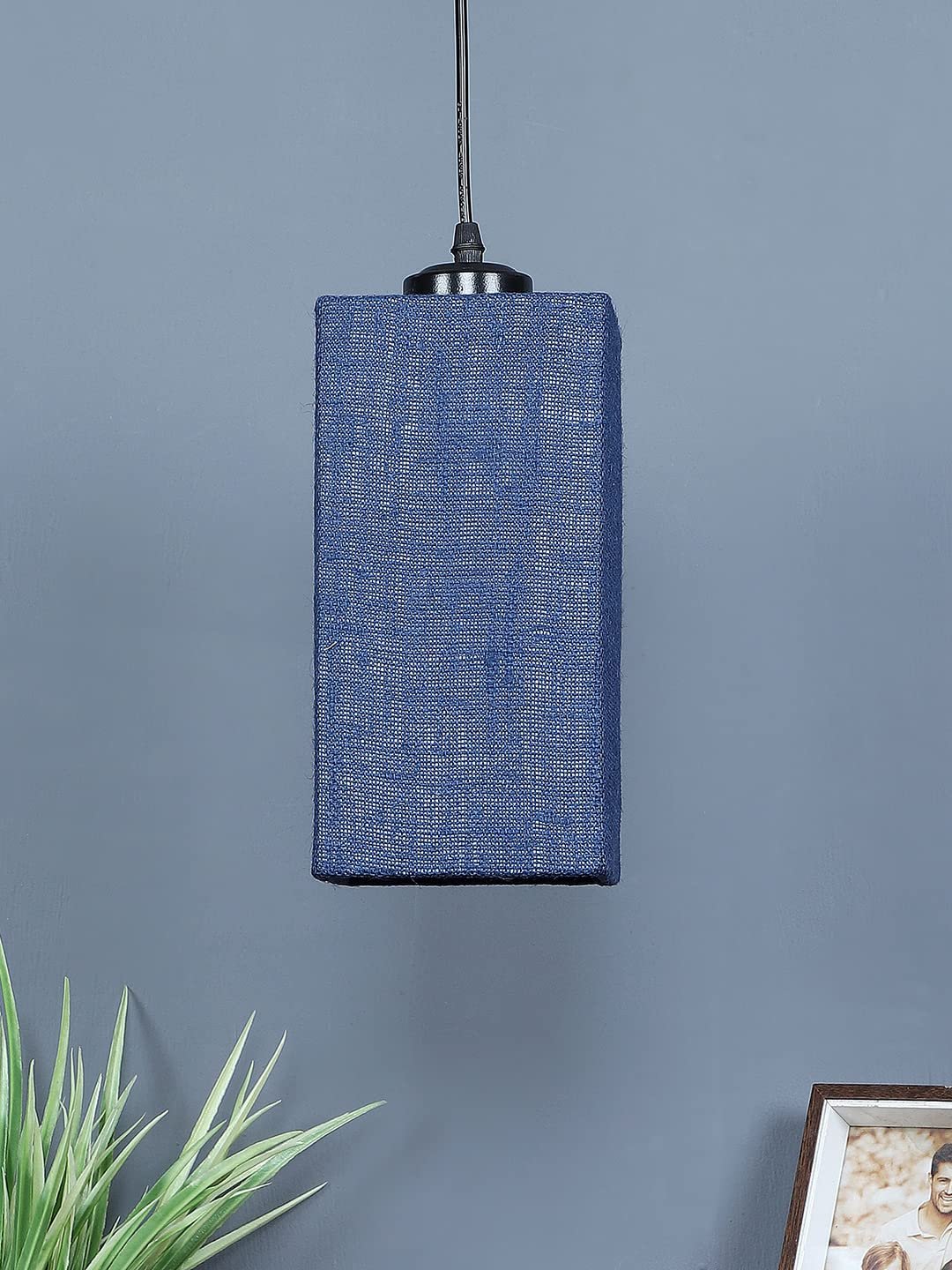 Blue Jute Square Hanging Lamp (SH27)