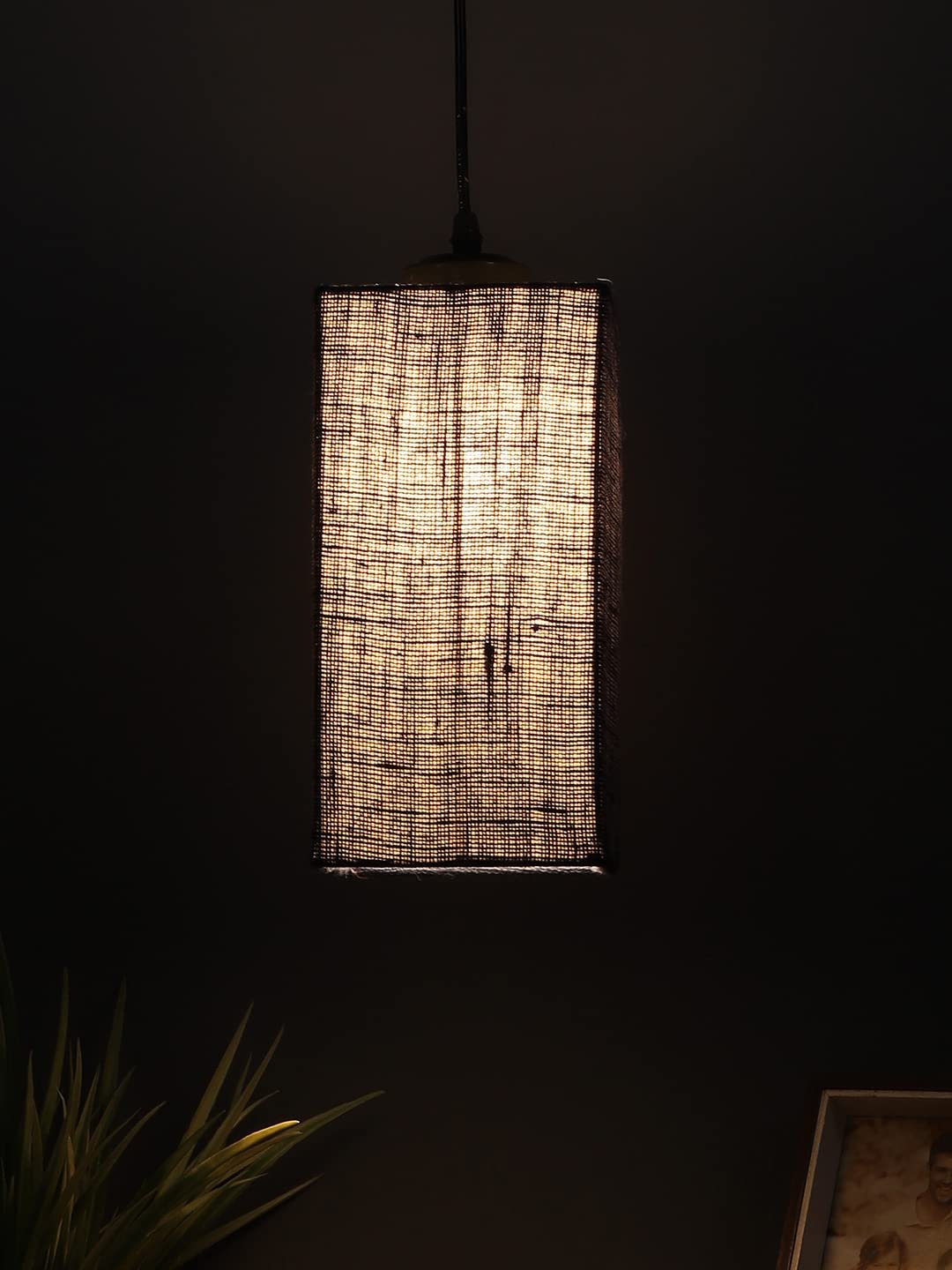 Blue Jute Square Hanging Lamp (SH27)