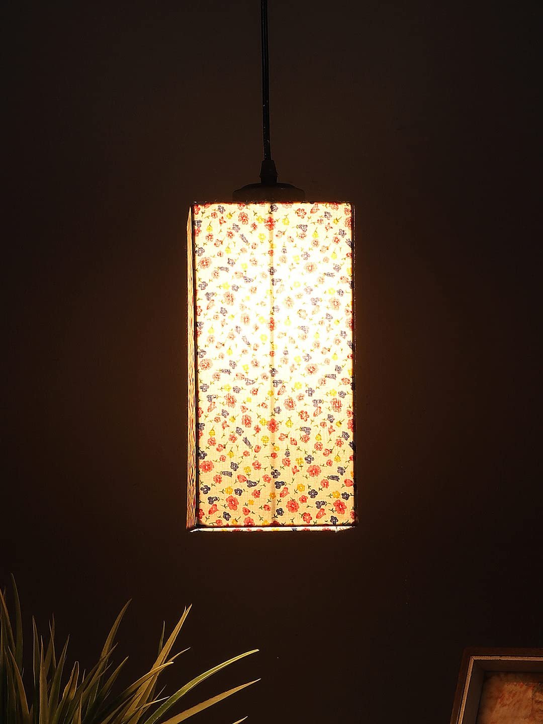 Multicolor Cotton Square Hanging Lamp (SH30)