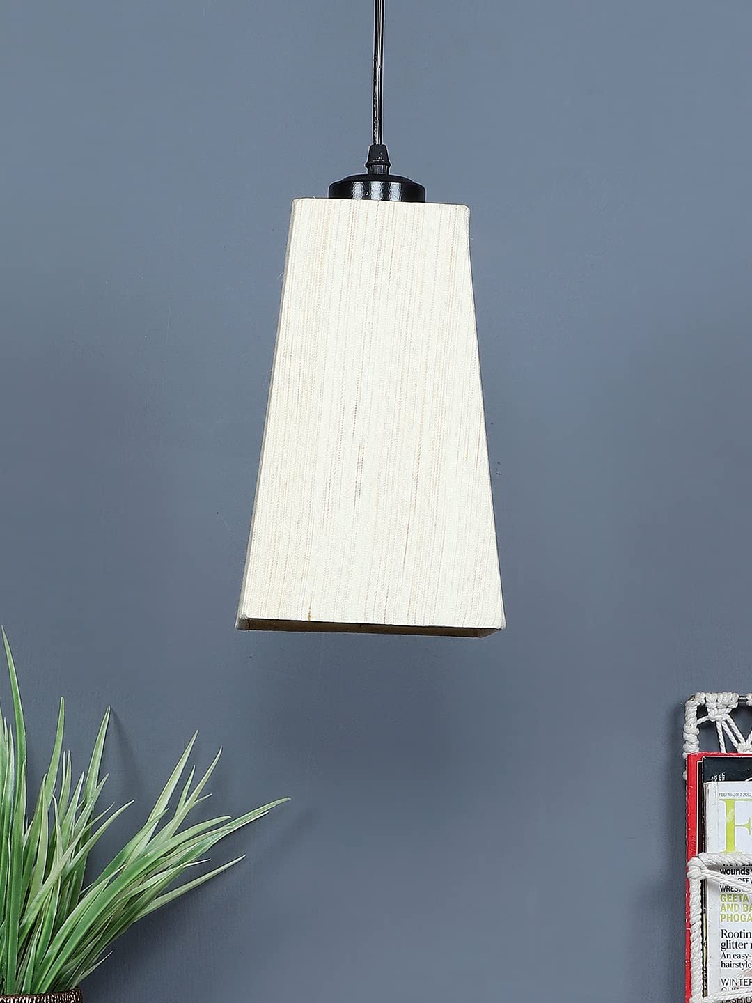 Off-White Cotton Pyramid Hanging Lamp (SH31)
