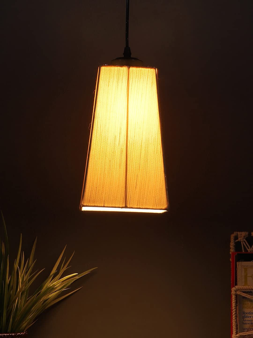 Off-White Cotton Pyramid Hanging Lamp (SH31)