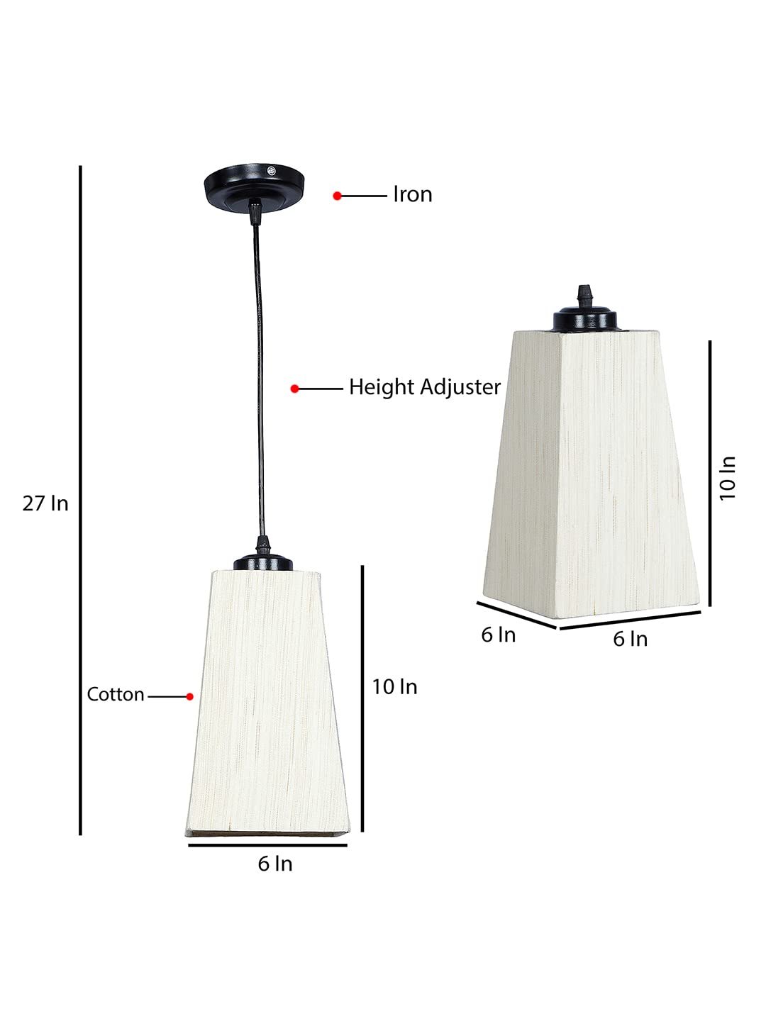 Off-White Cotton Pyramid Hanging Lamp (SH31)