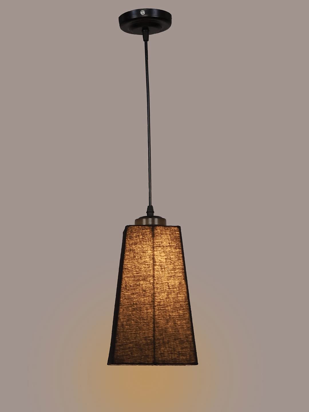 Black Cotton Pyramid Hanging Lamp (SH32)