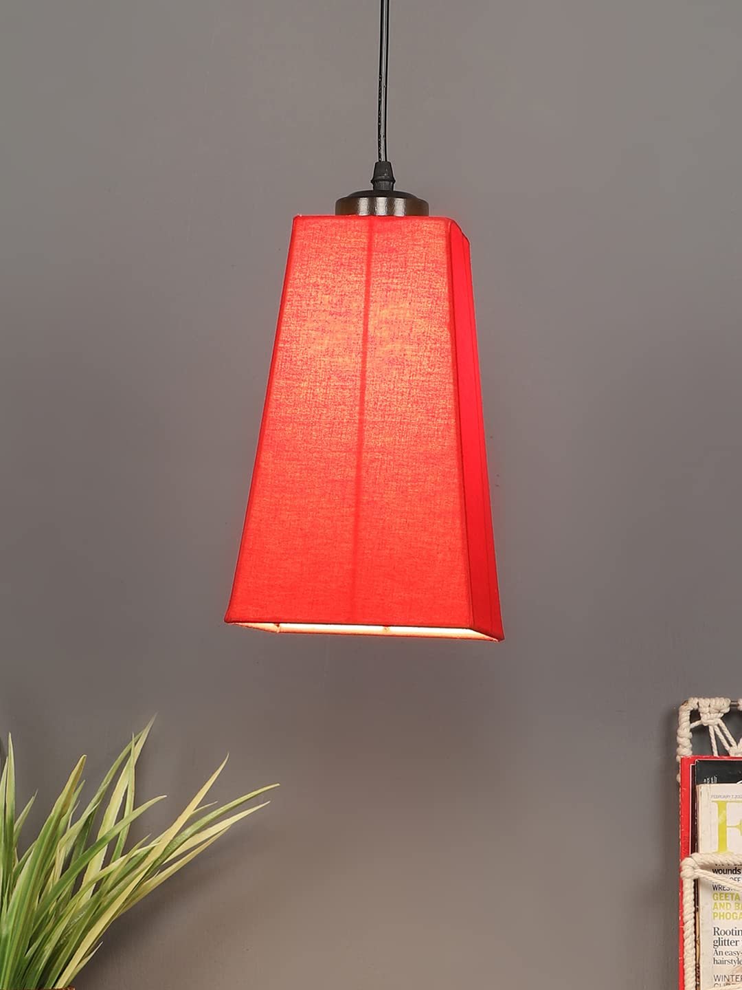 Red Cotton Pyramid Hanging Lamp (SH33)