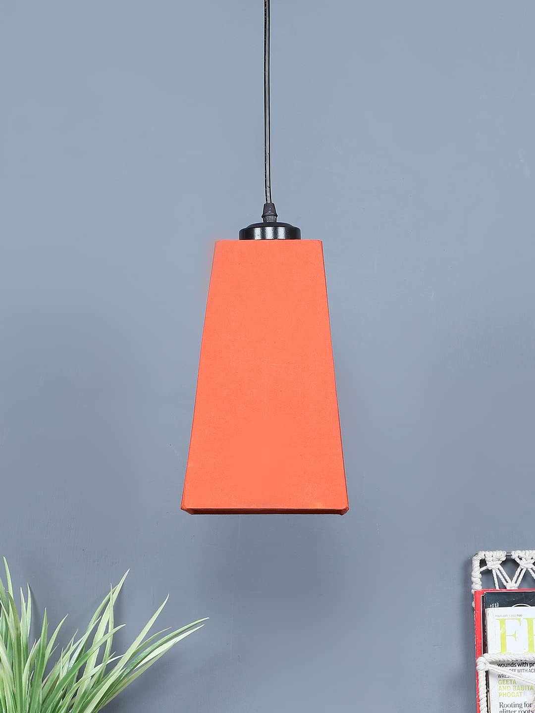 Orange Cotton Pyramid Hanging Lamp (SH34)