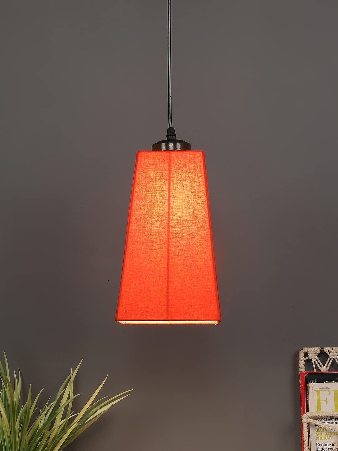 Orange Cotton Pyramid Hanging Lamp (SH34)