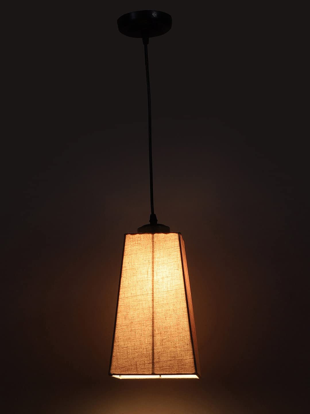 Grey Cotton Pyramid Hanging Lamp (SH36)