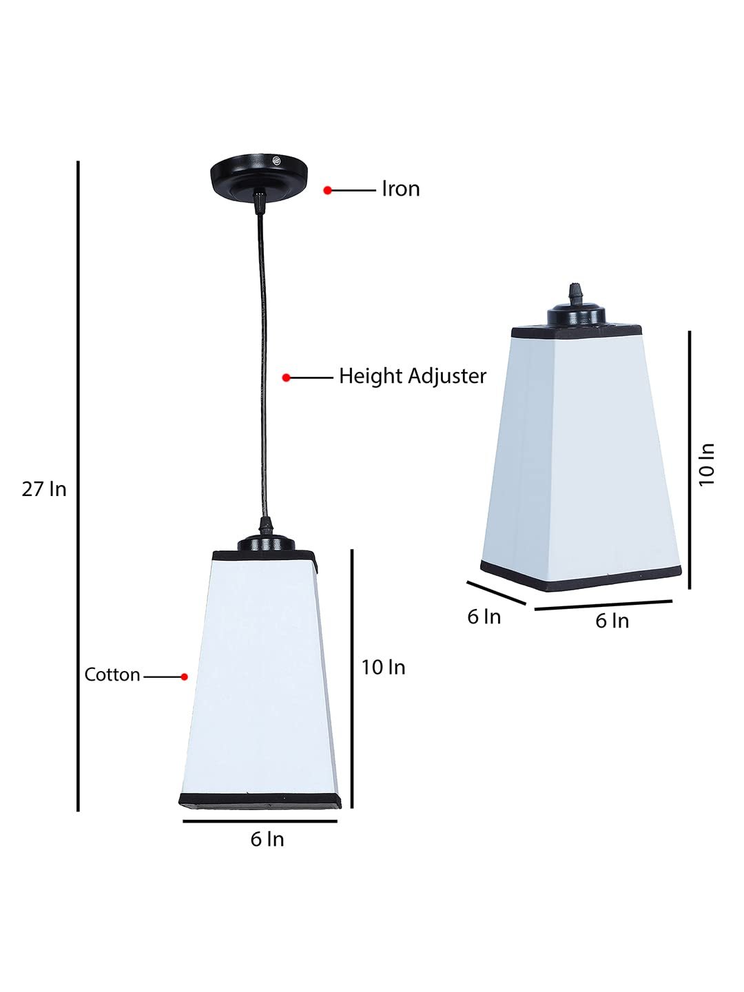Multicolor Cotton Pyramid Hanging Lamp (SH37)