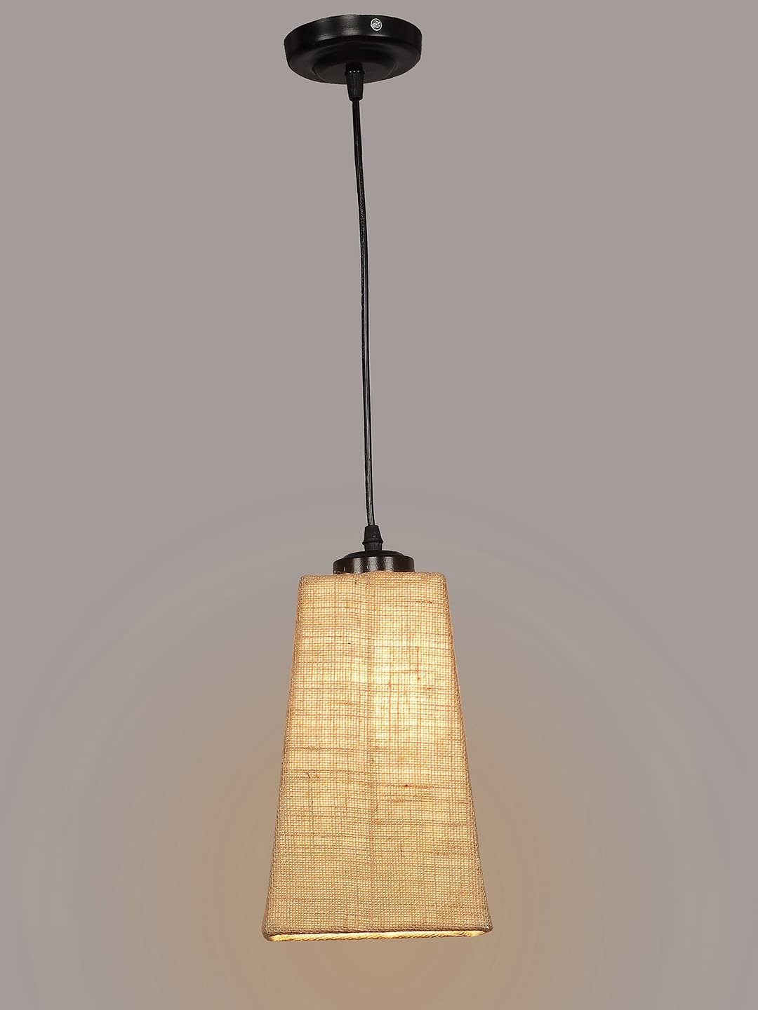 Beige Jute Pyramid Hanging Lamp (SH38)