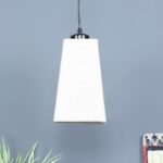 White Jute Pyramid Hanging Lamp (SH39)