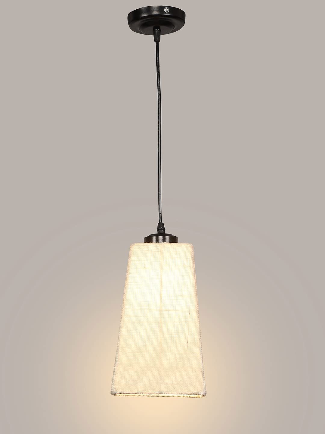 White Jute Pyramid Hanging Lamp (SH39)