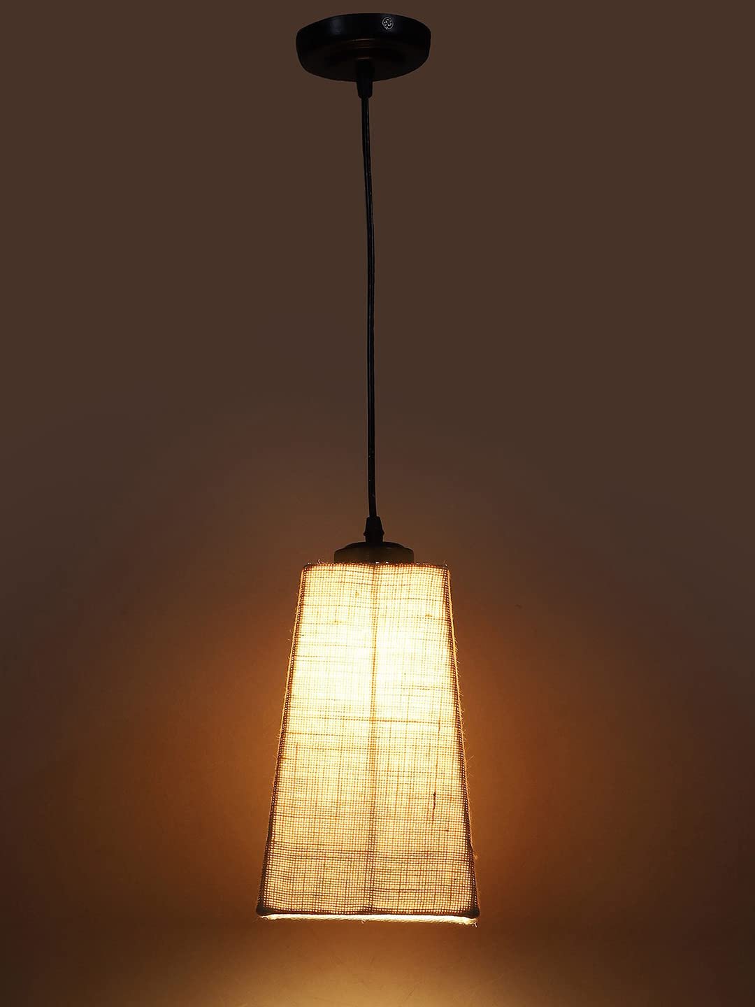 White Jute Pyramid Hanging Lamp (SH39)