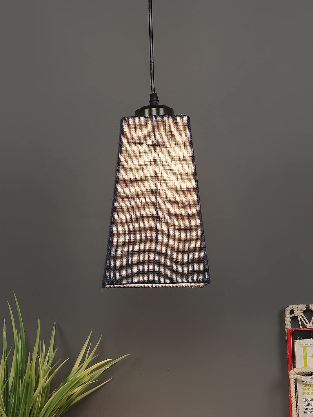 Blue Jute PyramidHanging Lamp (SH42)