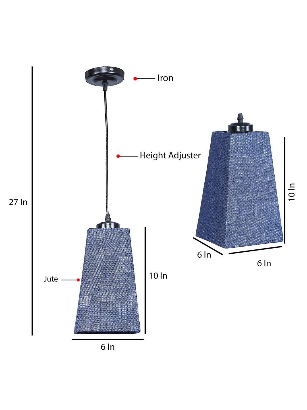 Blue Jute PyramidHanging Lamp (SH42)