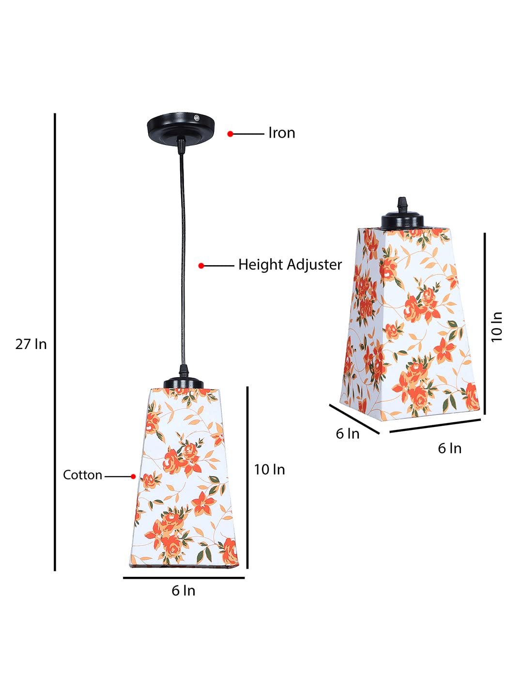 Multicolor Cotton Pyramid Hanging Lamp (SH44)