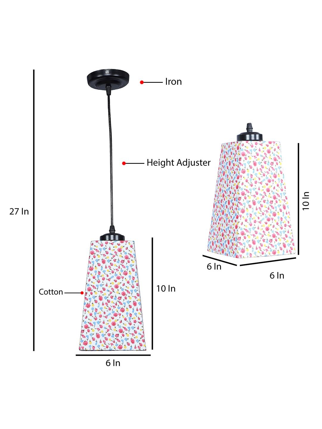 Multicolor Cotton Pyramid Hanging Lamp (SH45)
