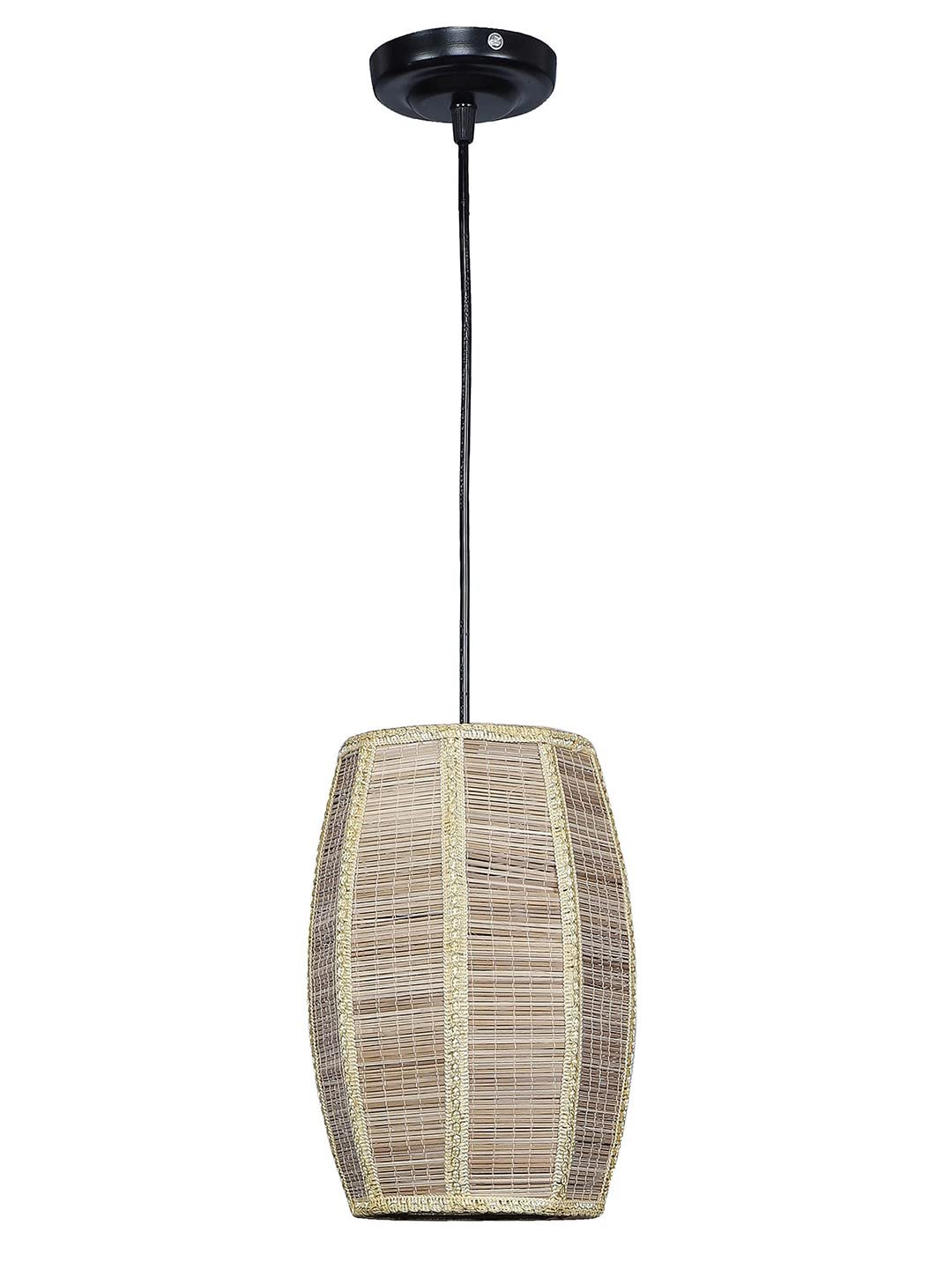 Natural Bamboo Dholak Hanging Lamp (SH46)