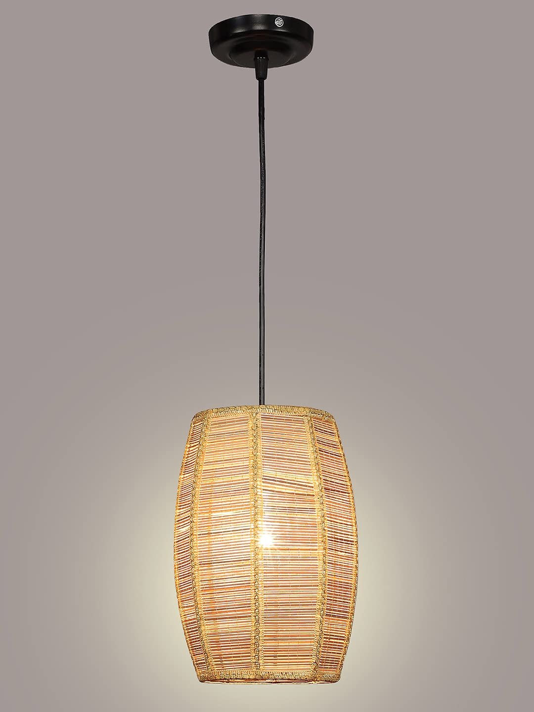 Natural Bamboo Dholak Hanging Lamp (SH46)
