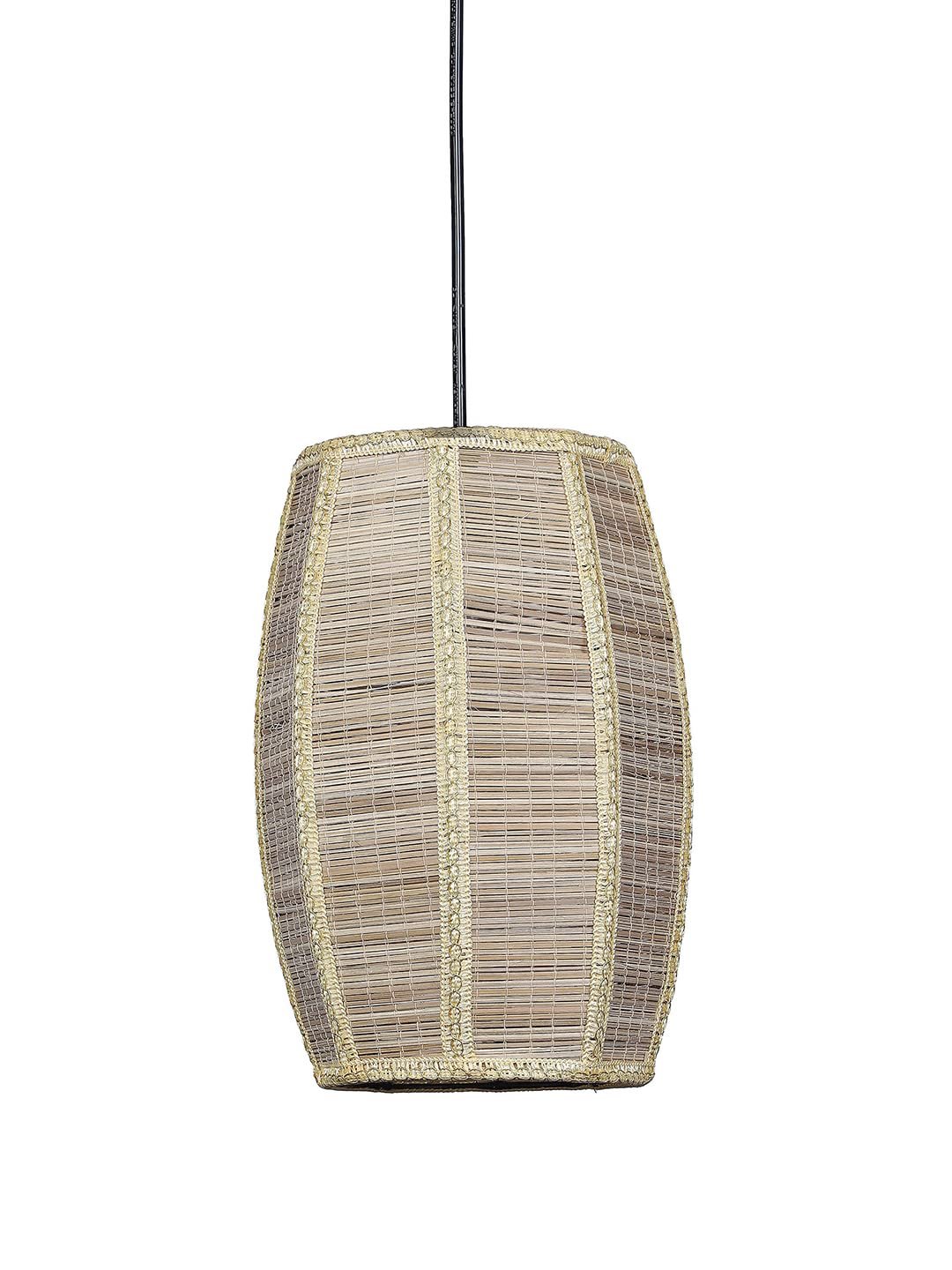 Natural Bamboo Dholak Hanging Lamp (SH46)