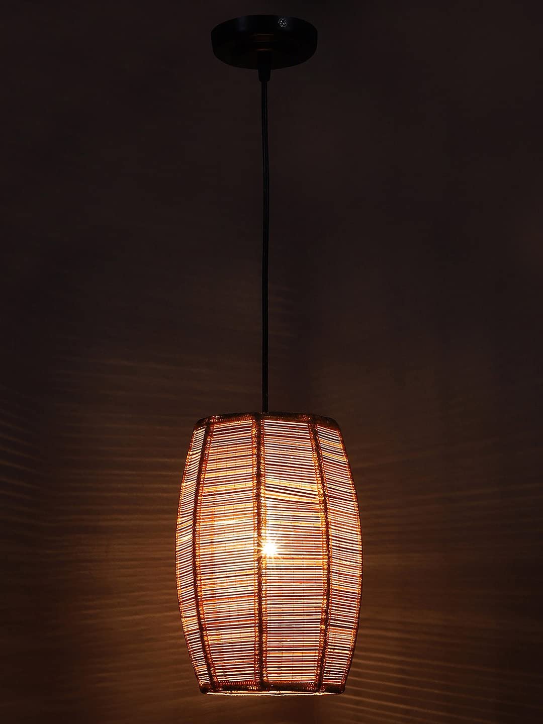 Natural Bamboo Dholak Hanging Lamp (SH46)