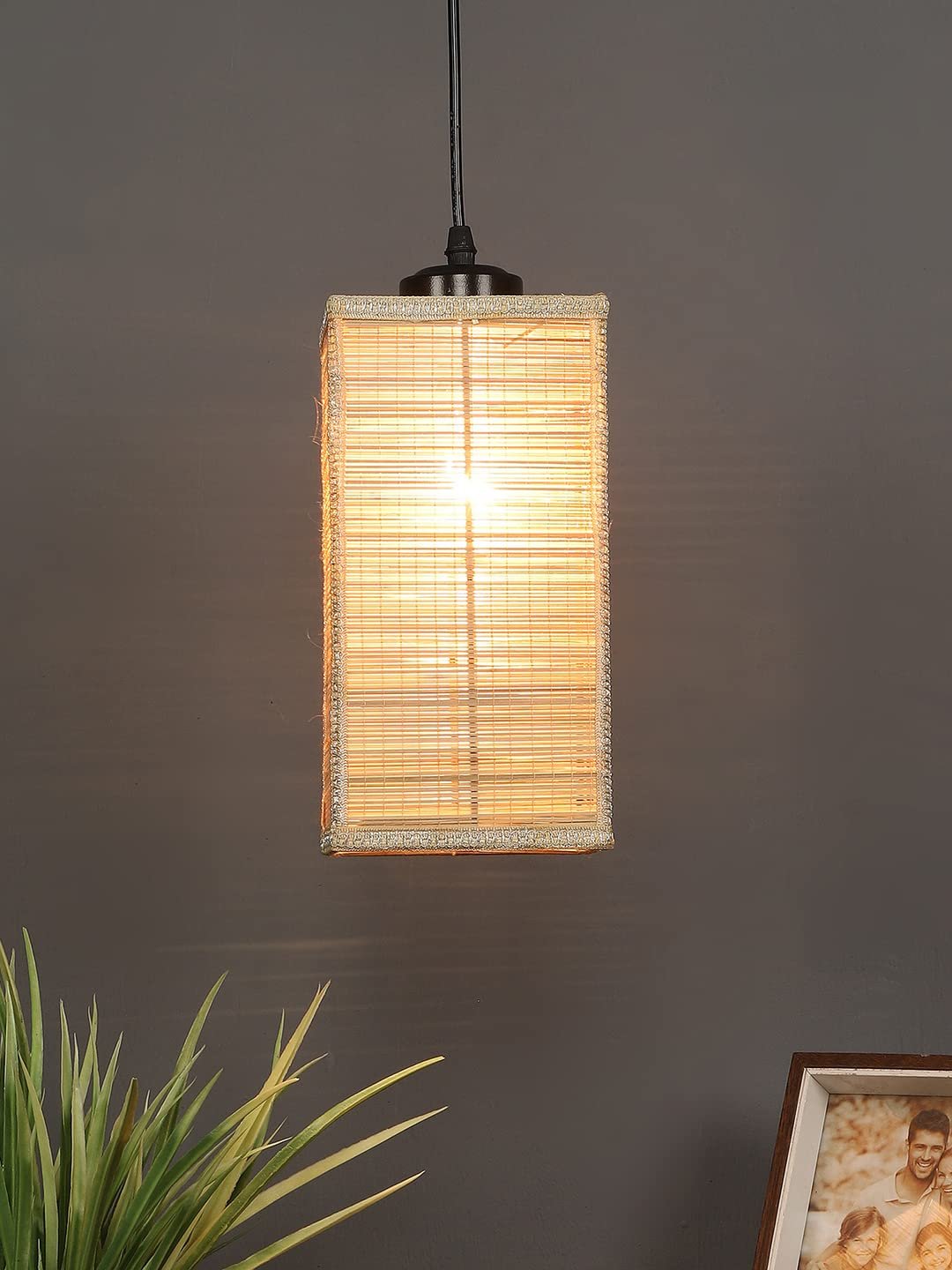 Natural Square Bamboo Hanging Lamp (SH48)
