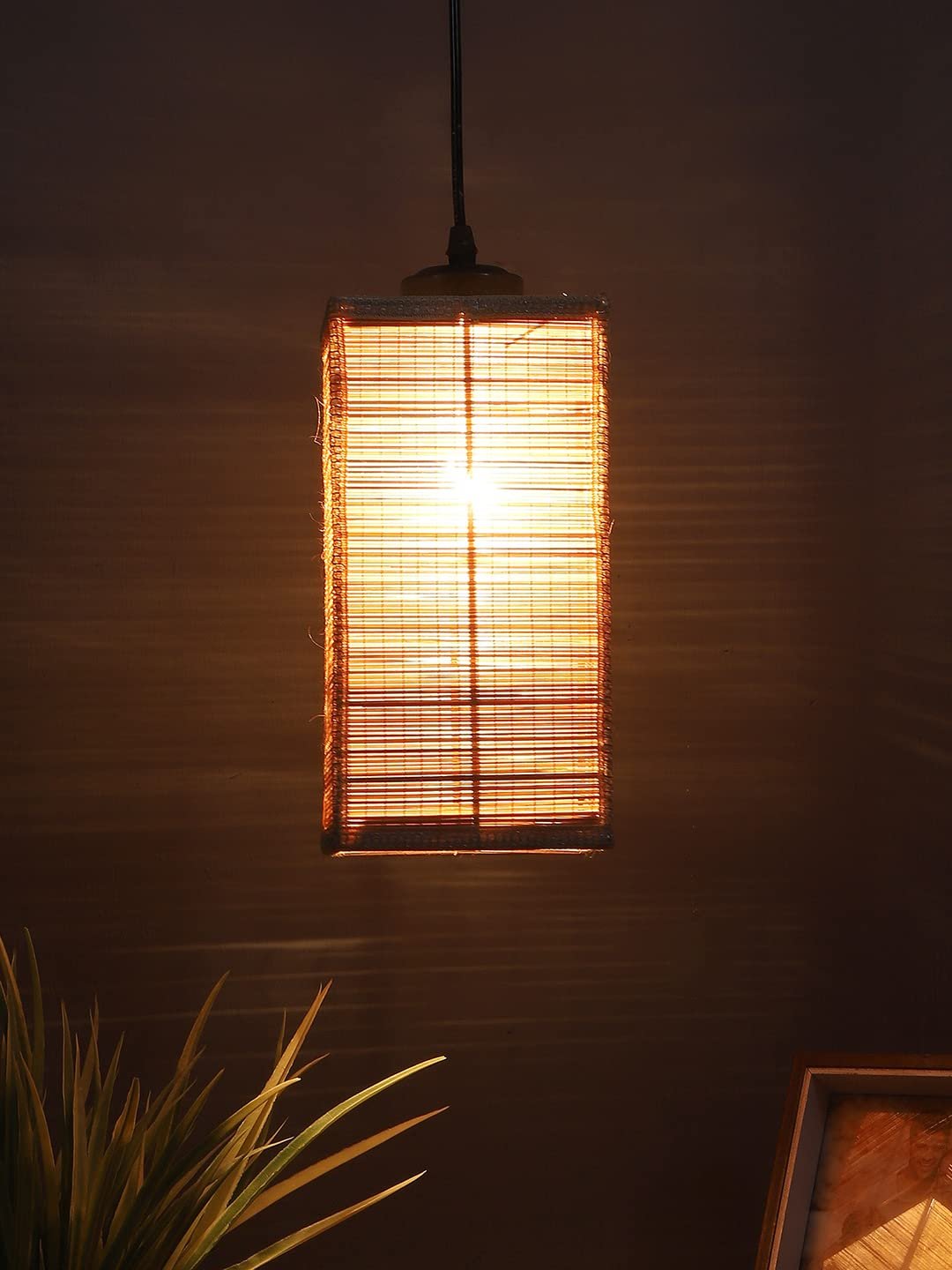 Natural Square Bamboo Hanging Lamp (SH48)