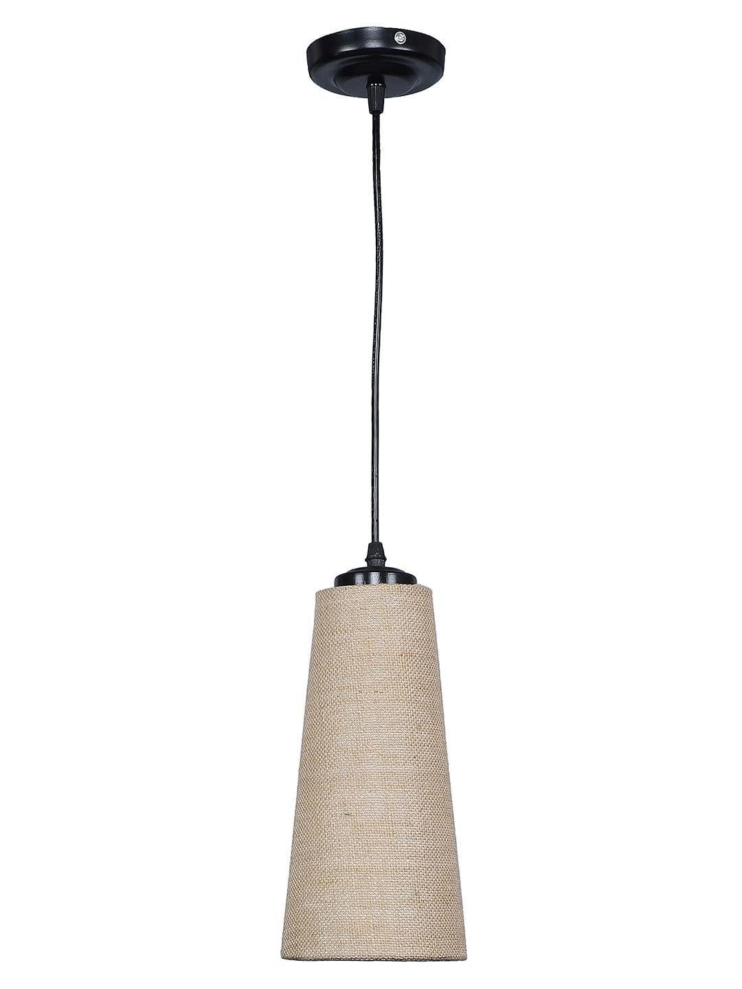 Beige conical Jute Hanging lamp