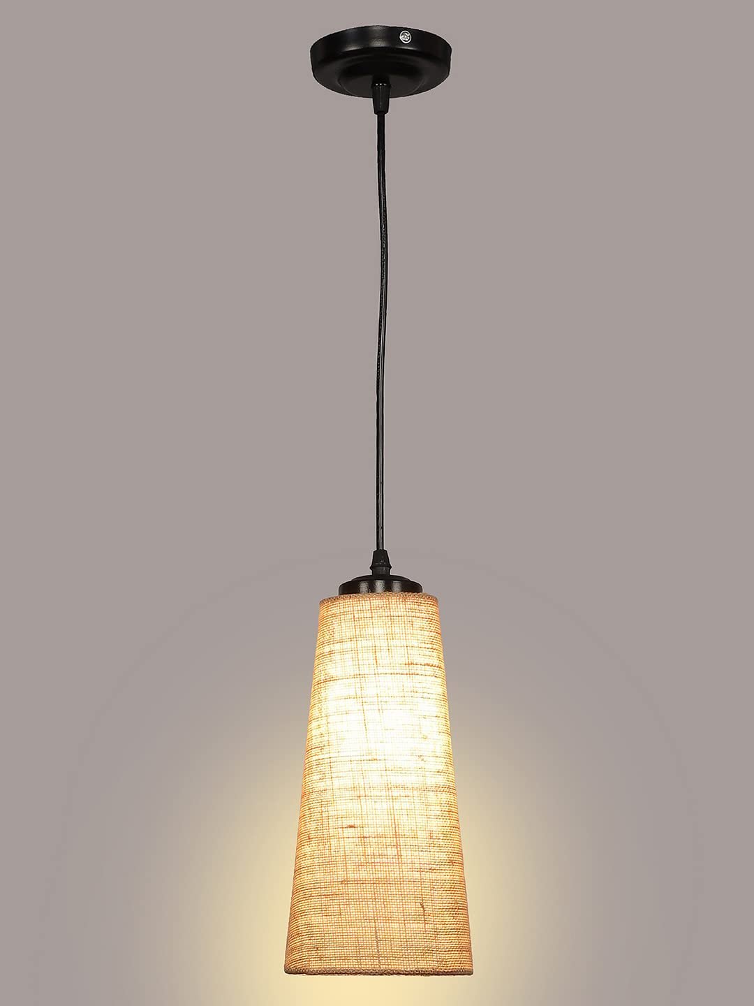 Beige conical Jute Hanging lamp