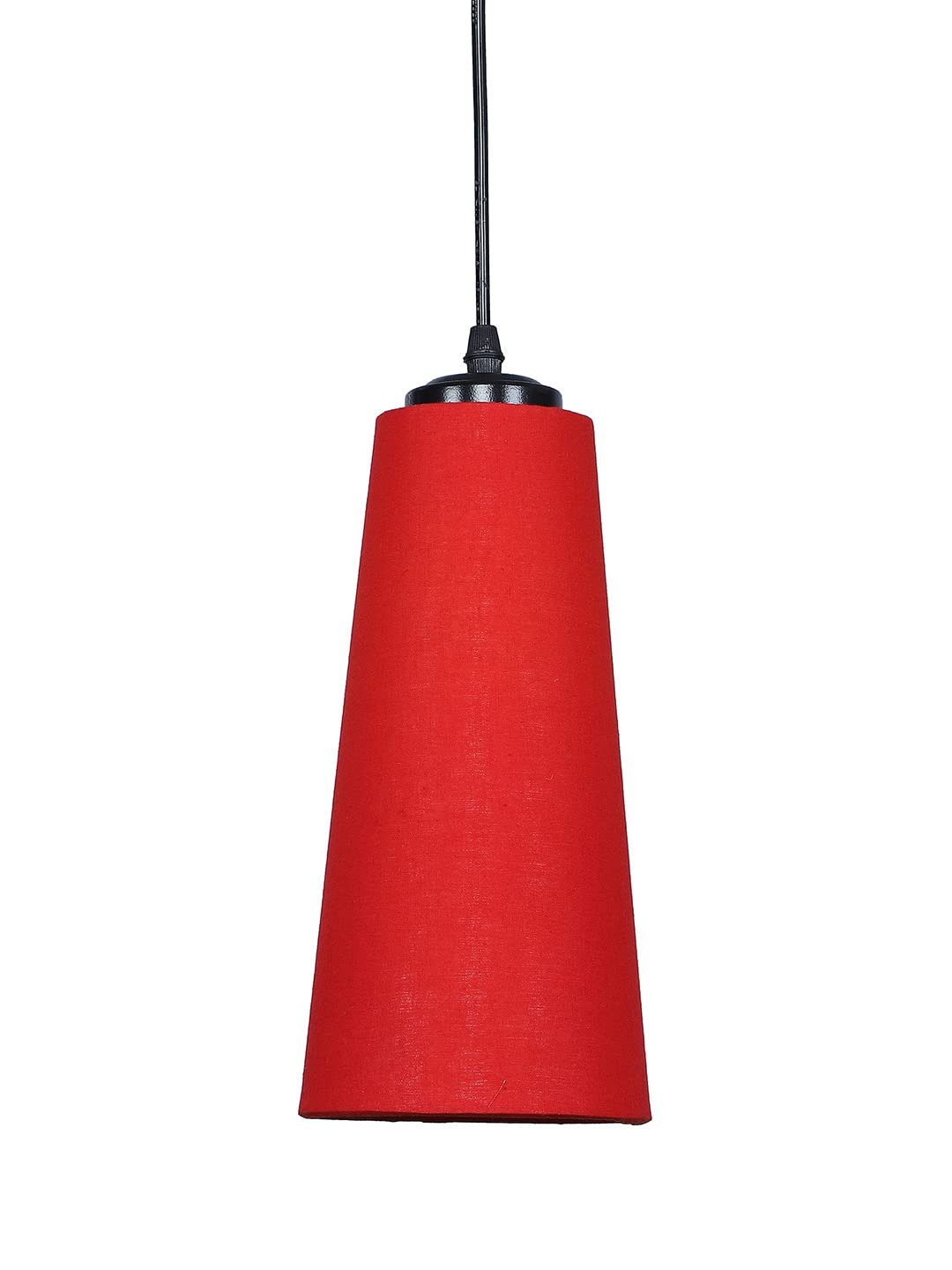 Red conical Cotton Hanging lamp
