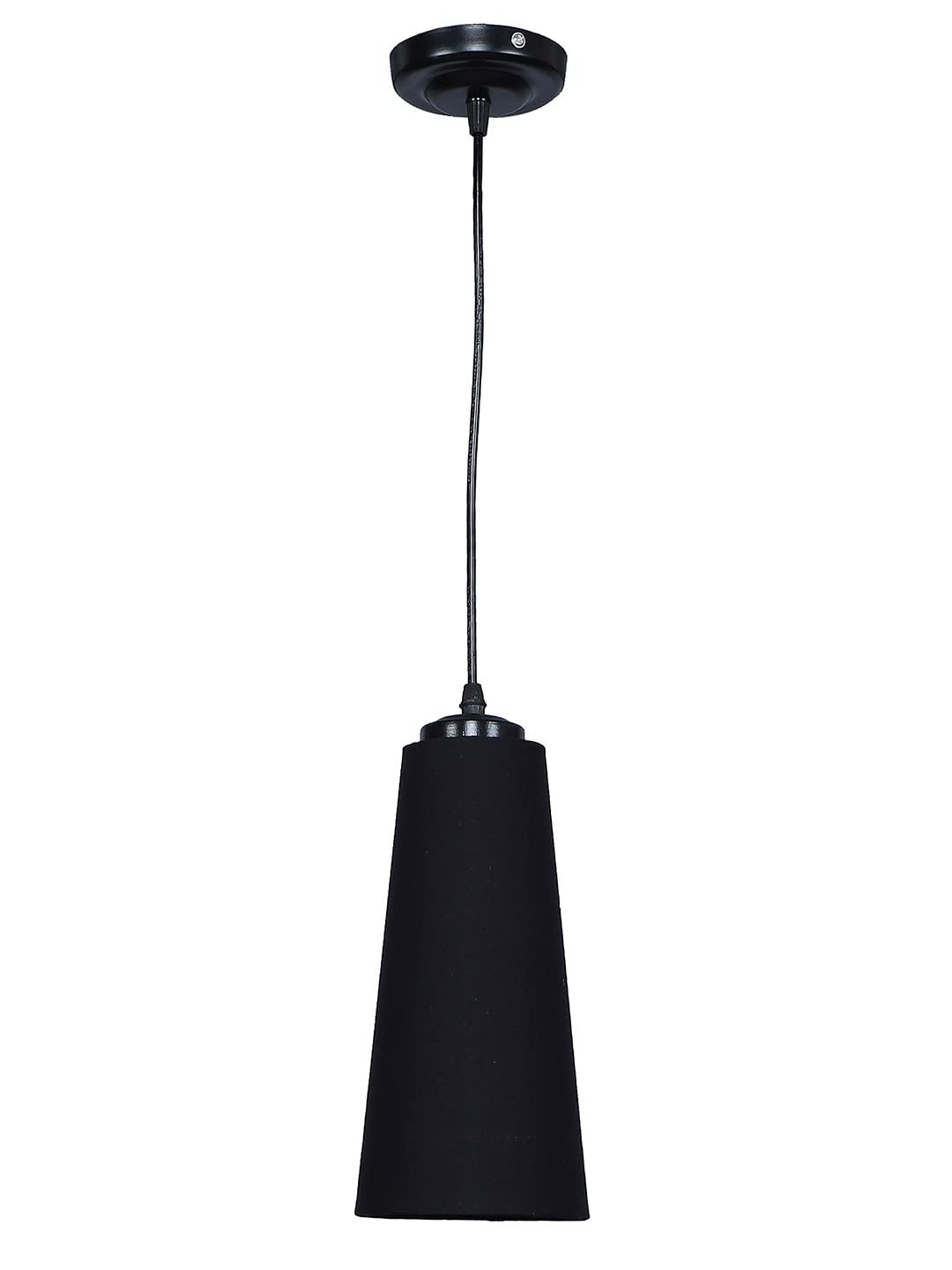 Black conical Cotton Hanging lamp