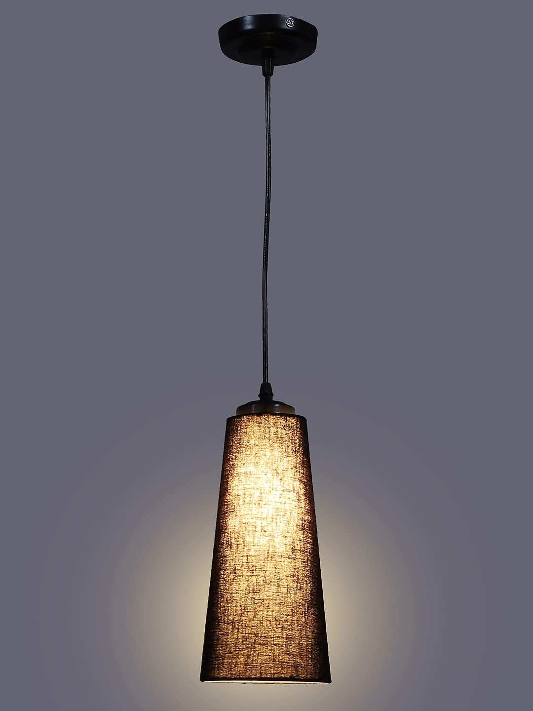 Black conical Cotton Hanging lamp