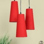 Red conical Cluster Hanging lamp