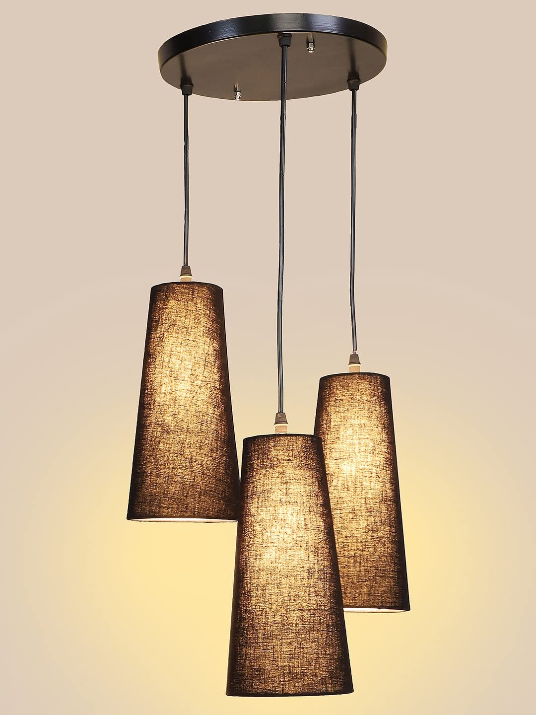Black conical Cluster Hanging lamp