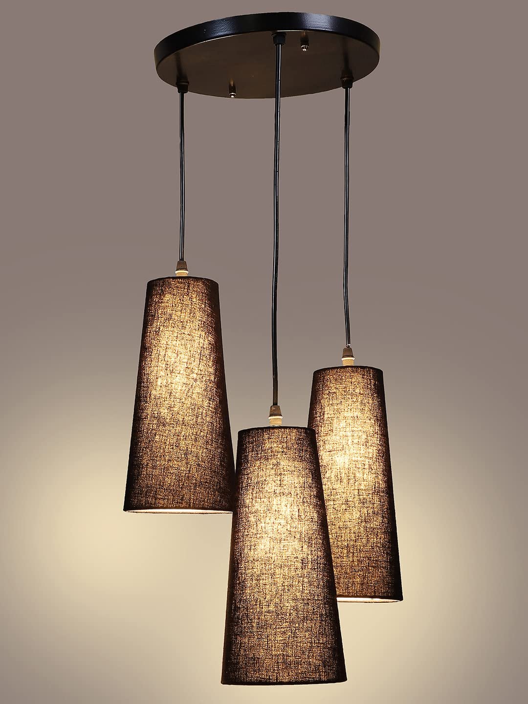 Black conical Cluster Hanging lamp