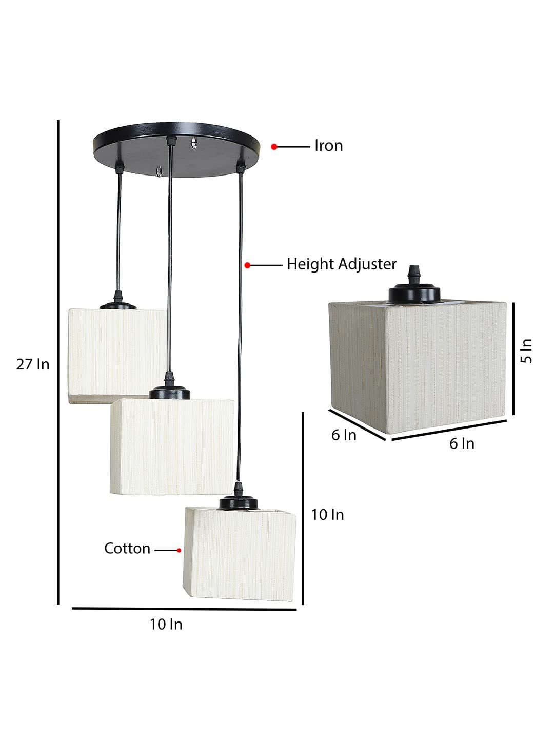 Square Off-White Cluster Hanging Lamp (SH61)