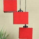 Square Red Cotton Cluster Hanging Lamp (SH63)