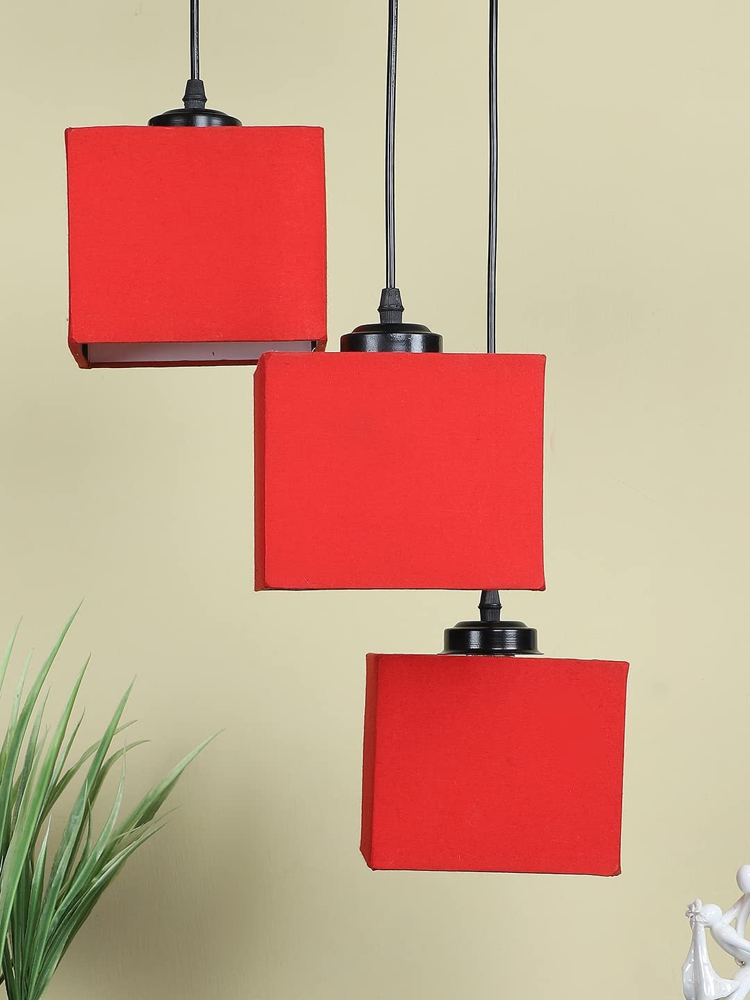 Square Red Cotton Cluster Hanging Lamp (SH63)