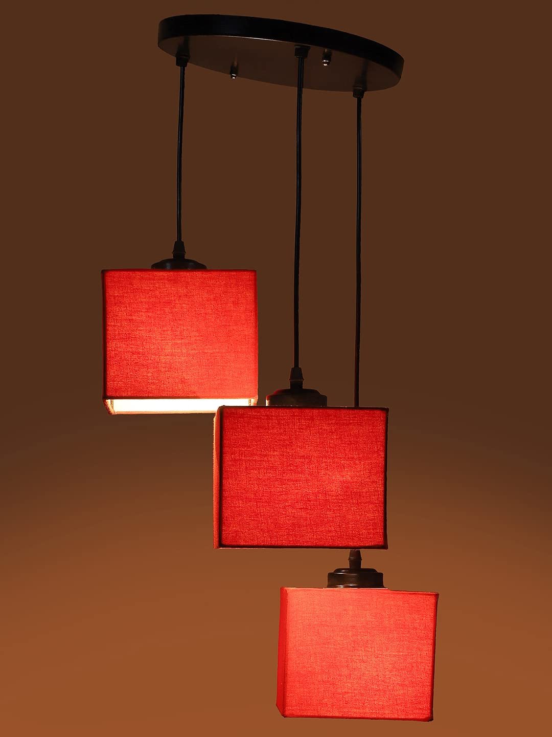 Square Red Cotton Cluster Hanging Lamp (SH63)