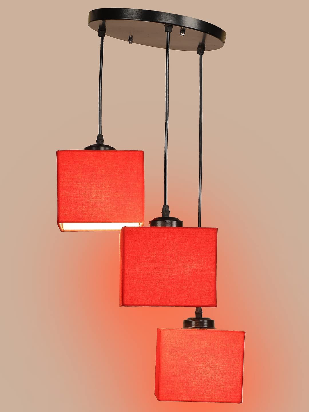 Square Red Cotton Cluster Hanging Lamp (SH63)