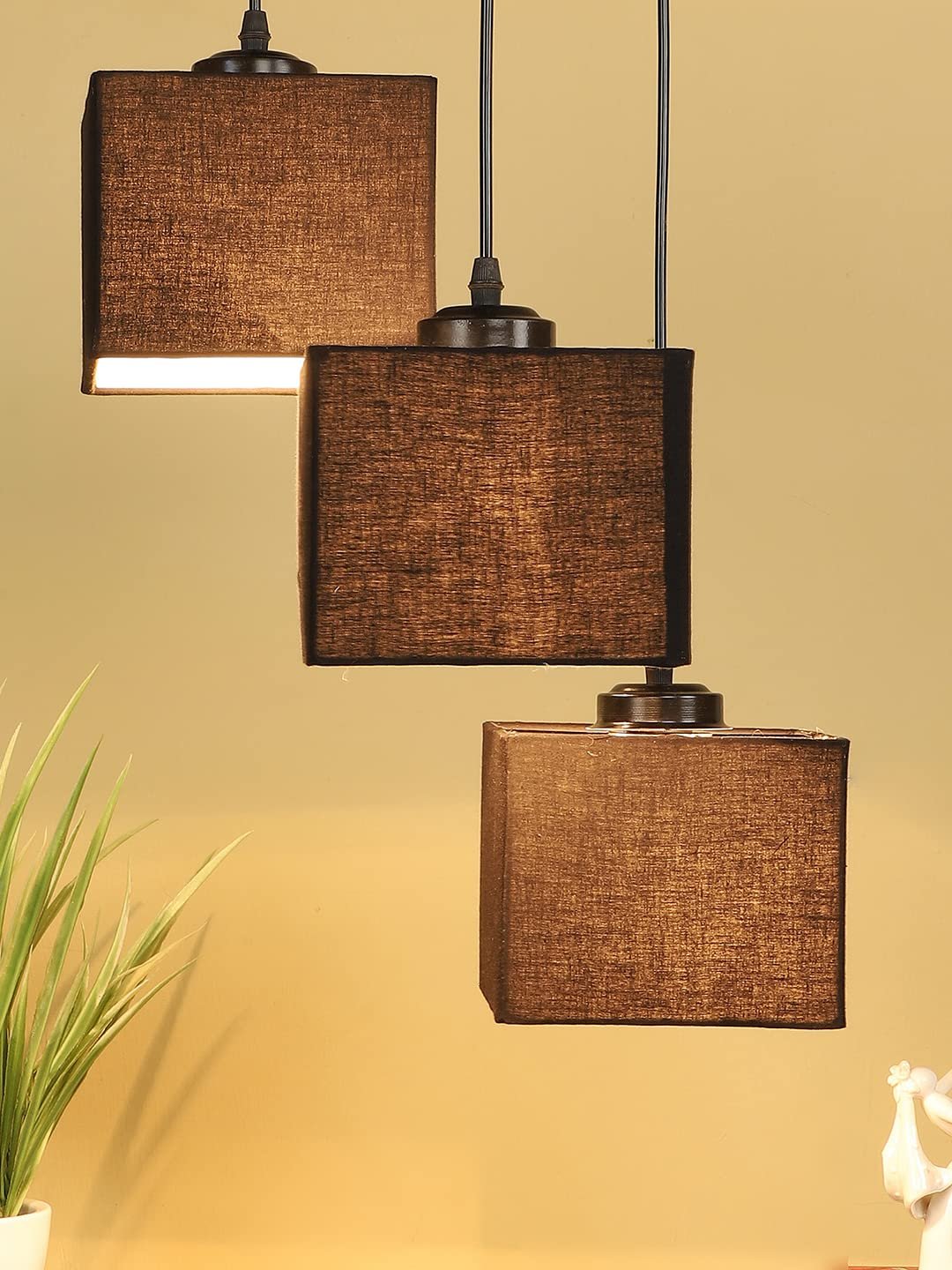 Square Black Cotton Cluster Hanging Lamp (SH64)