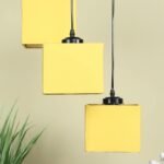 Square Yellow Cotton Cluster Hanging Lamp (SH65)