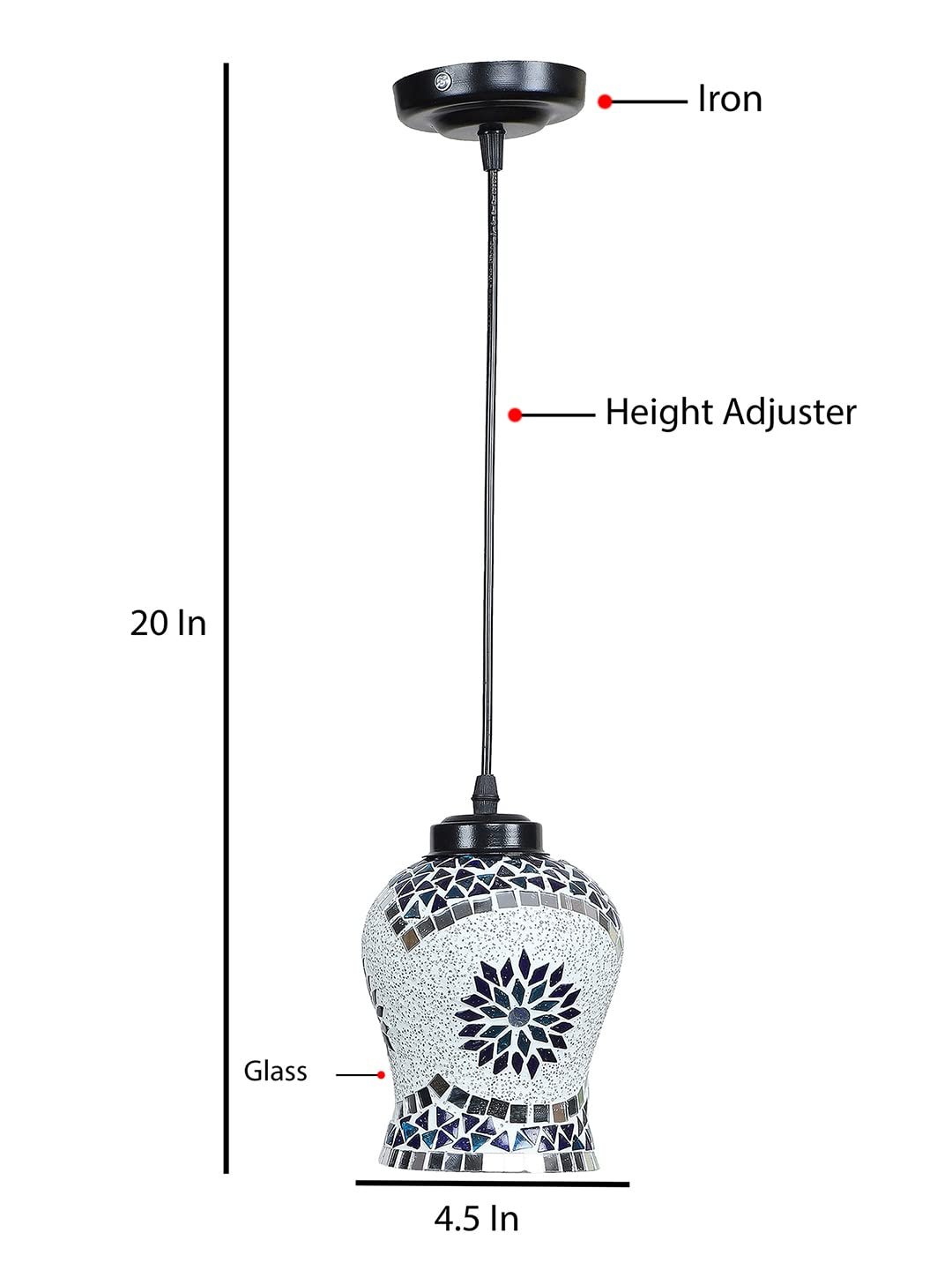 Multicolor Mosaic Glass Hanging Lamp (SH68)