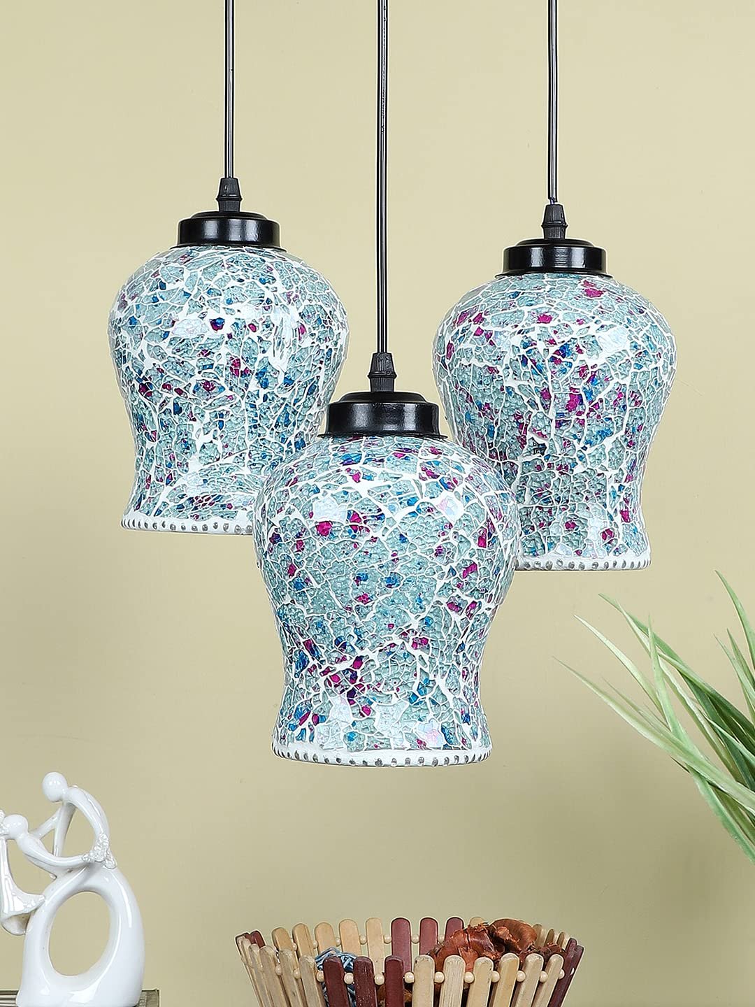 Multicolor Mosaic Glass Cluster Hanging Lamp (SH69)