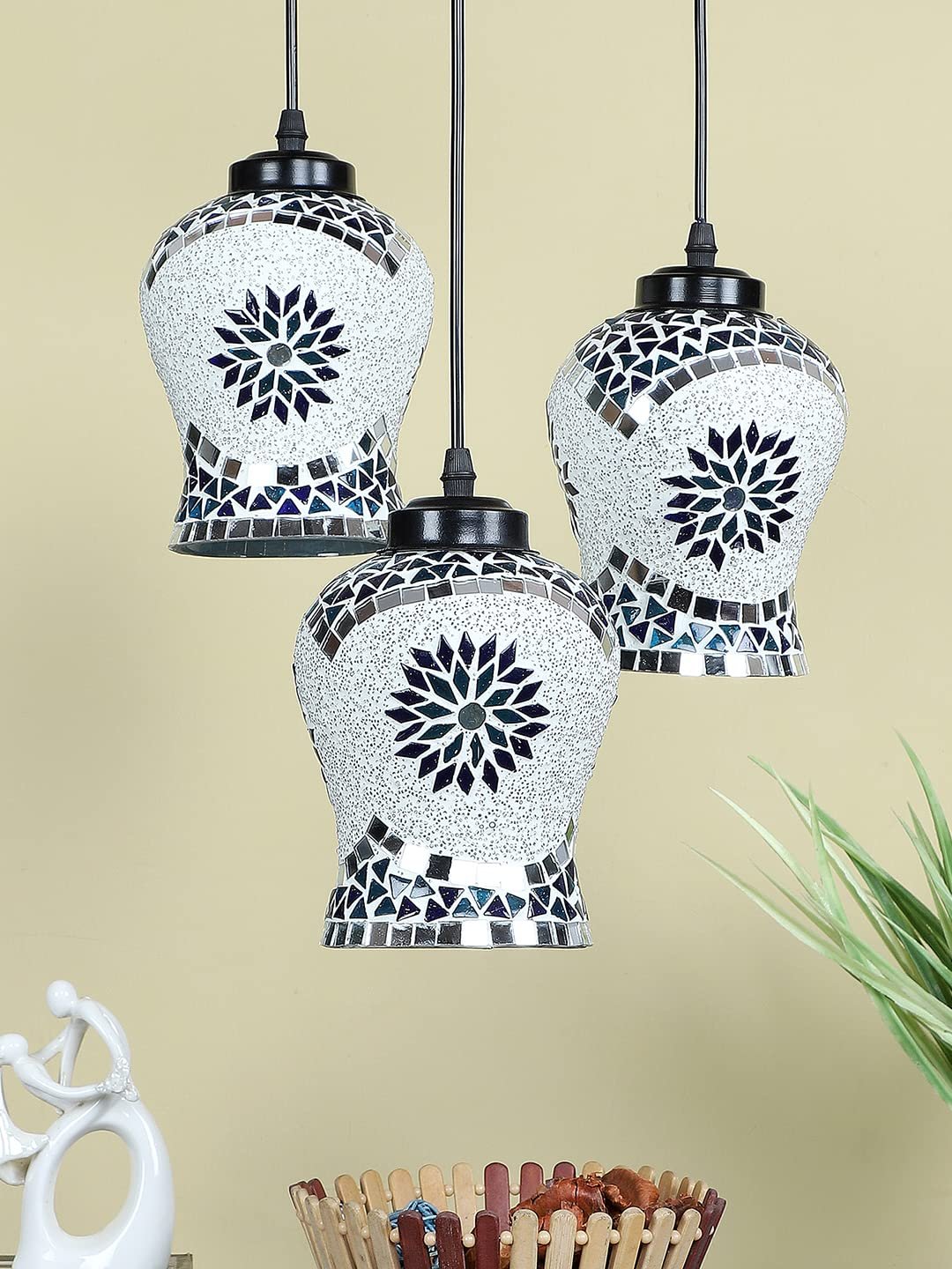 Multicolor Mosaic Glass Cluster Hanging Lamp (SH71)