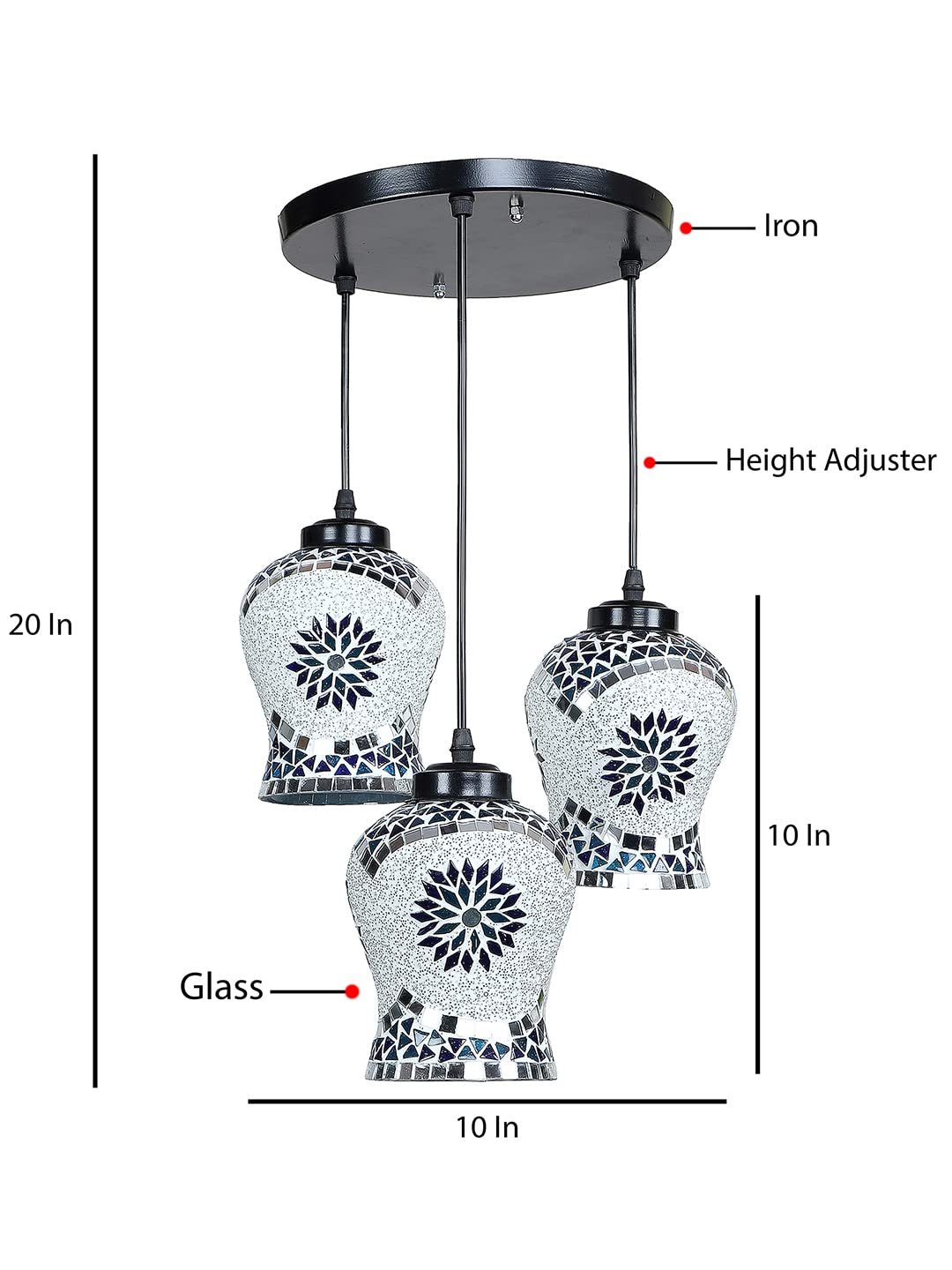 Multicolor Mosaic Glass Cluster Hanging Lamp (SH71)