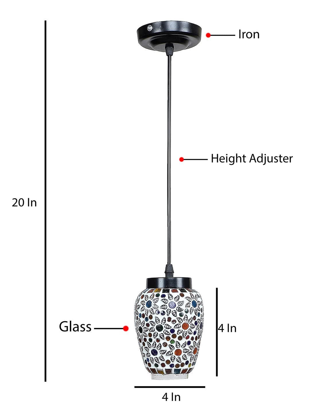 Multicolor Mosaic Glass Hanging Lamp (SH73)