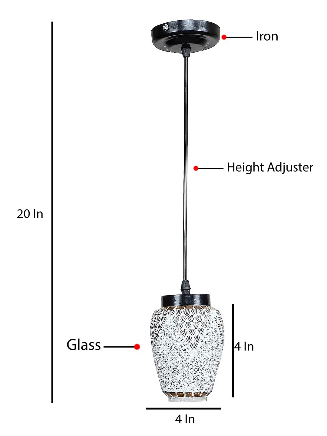 Multicolor Mosaic Glass Hanging Lamp (SH74)